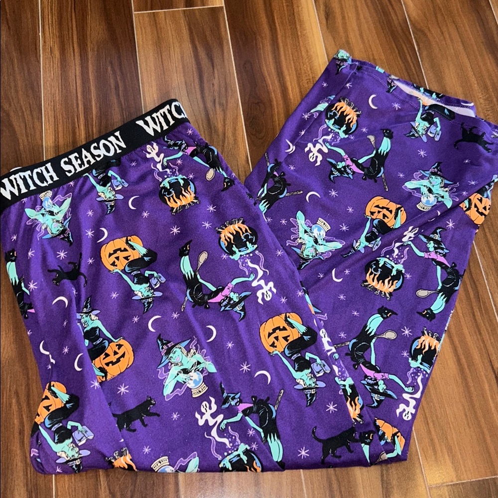 2X Halloween stretchy witch Halloween pajama pants